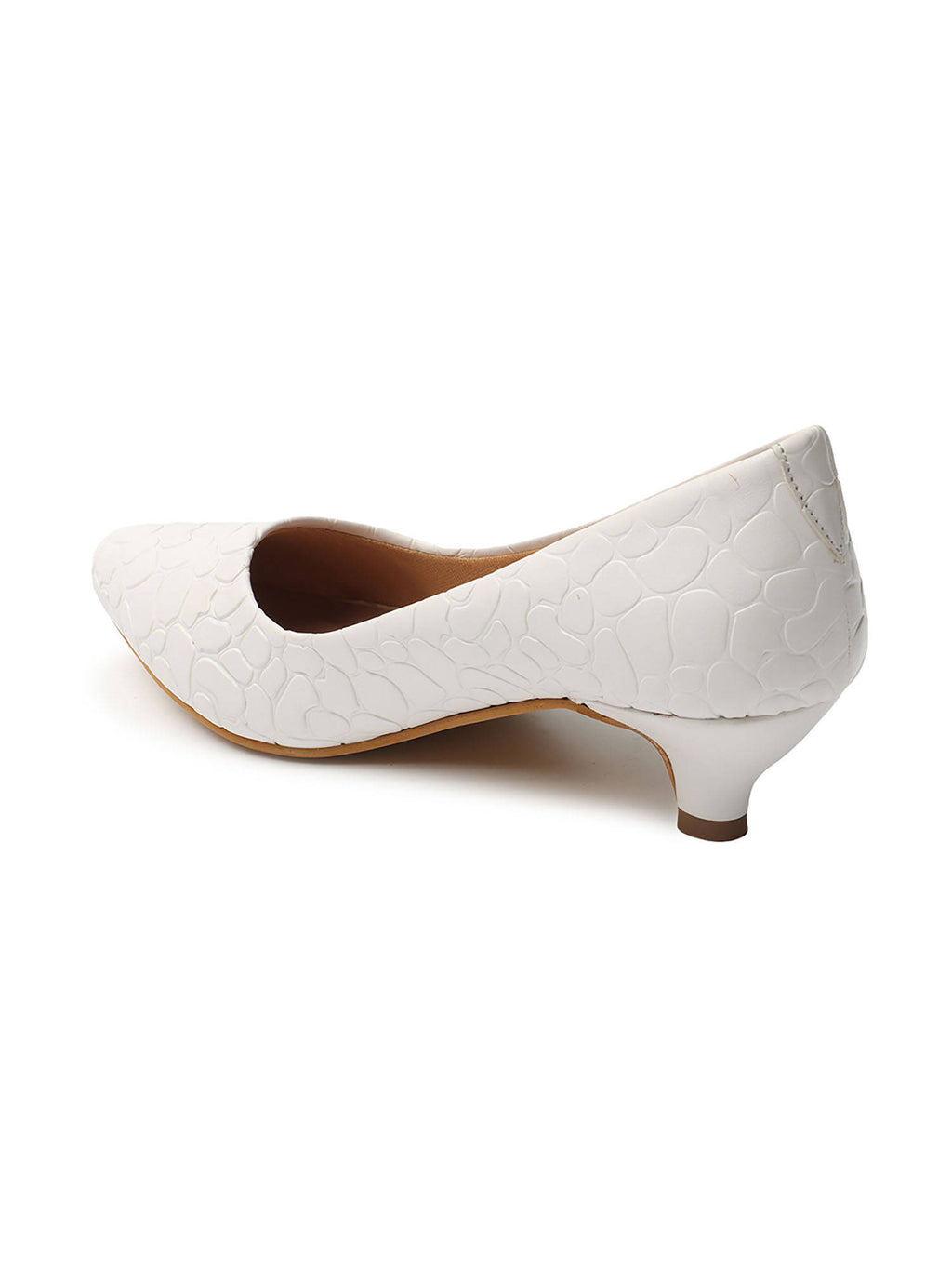 White Women Textured Ballerinas | H78 - view 6