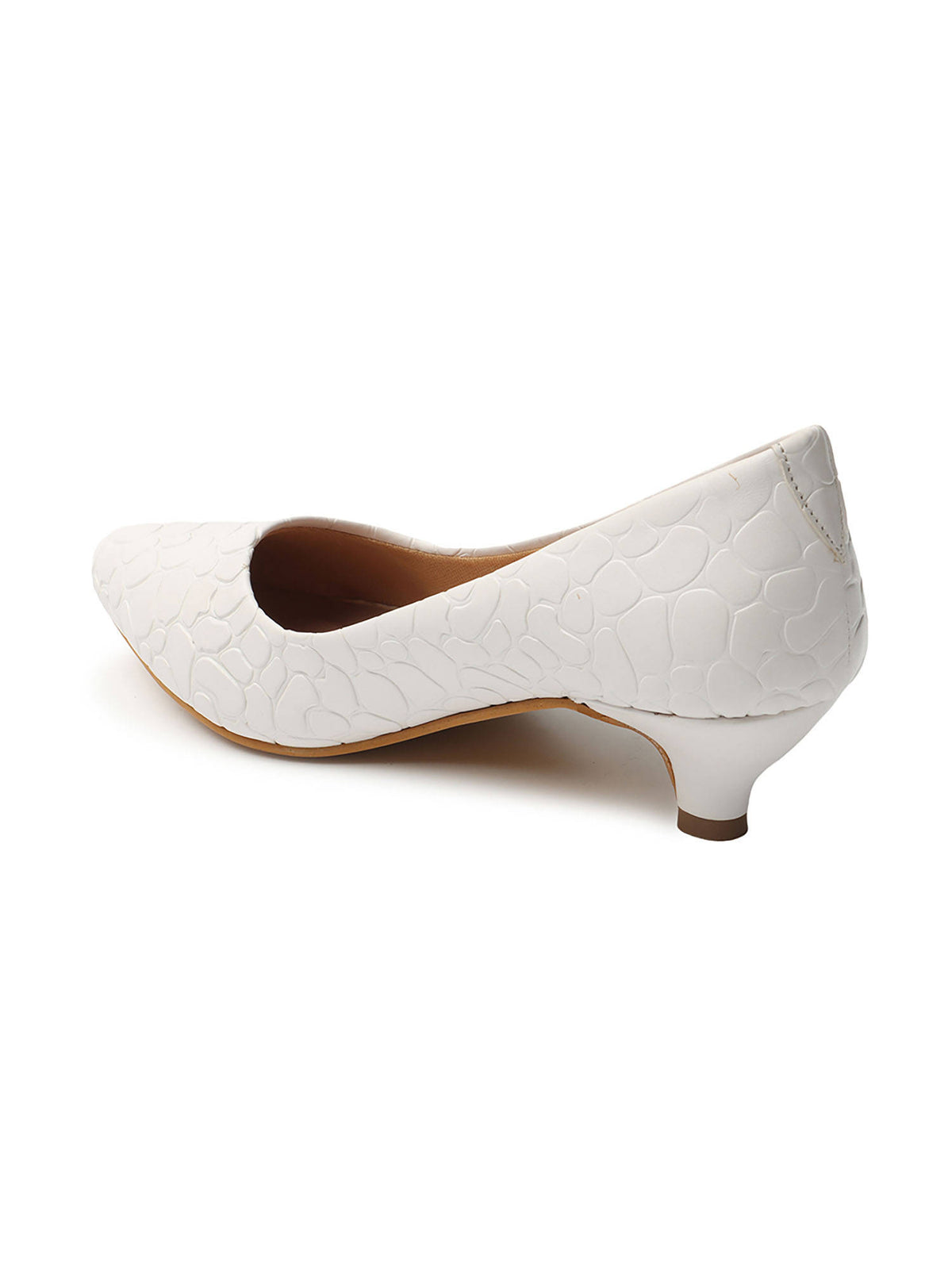 White Women Textured Ballerinas | H78 - view 6
