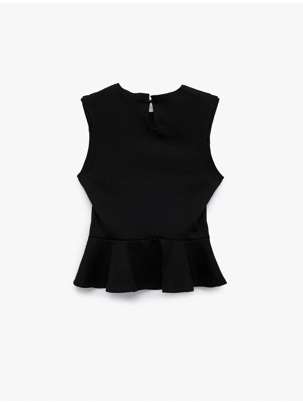 Womens Black Belted Peplum Top | pt51 - view 5