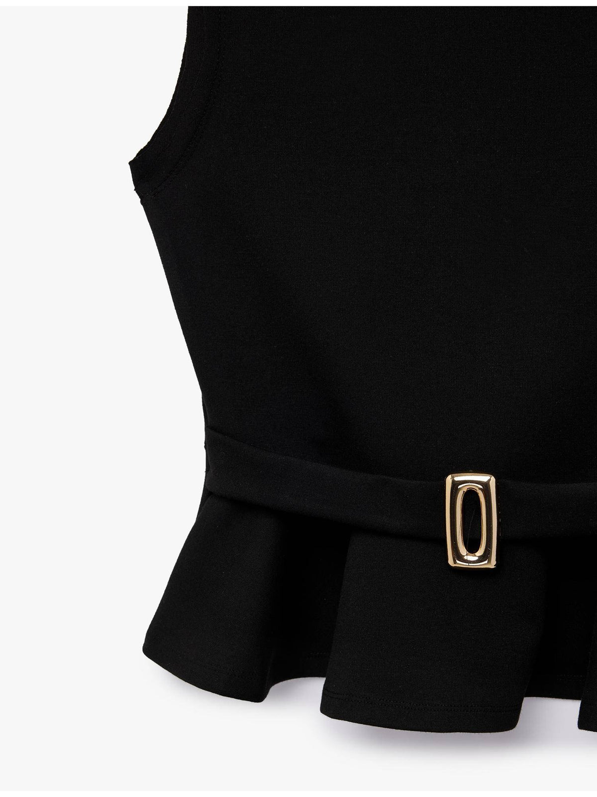 Womens Black Belted Peplum Top | pt51 - view 6