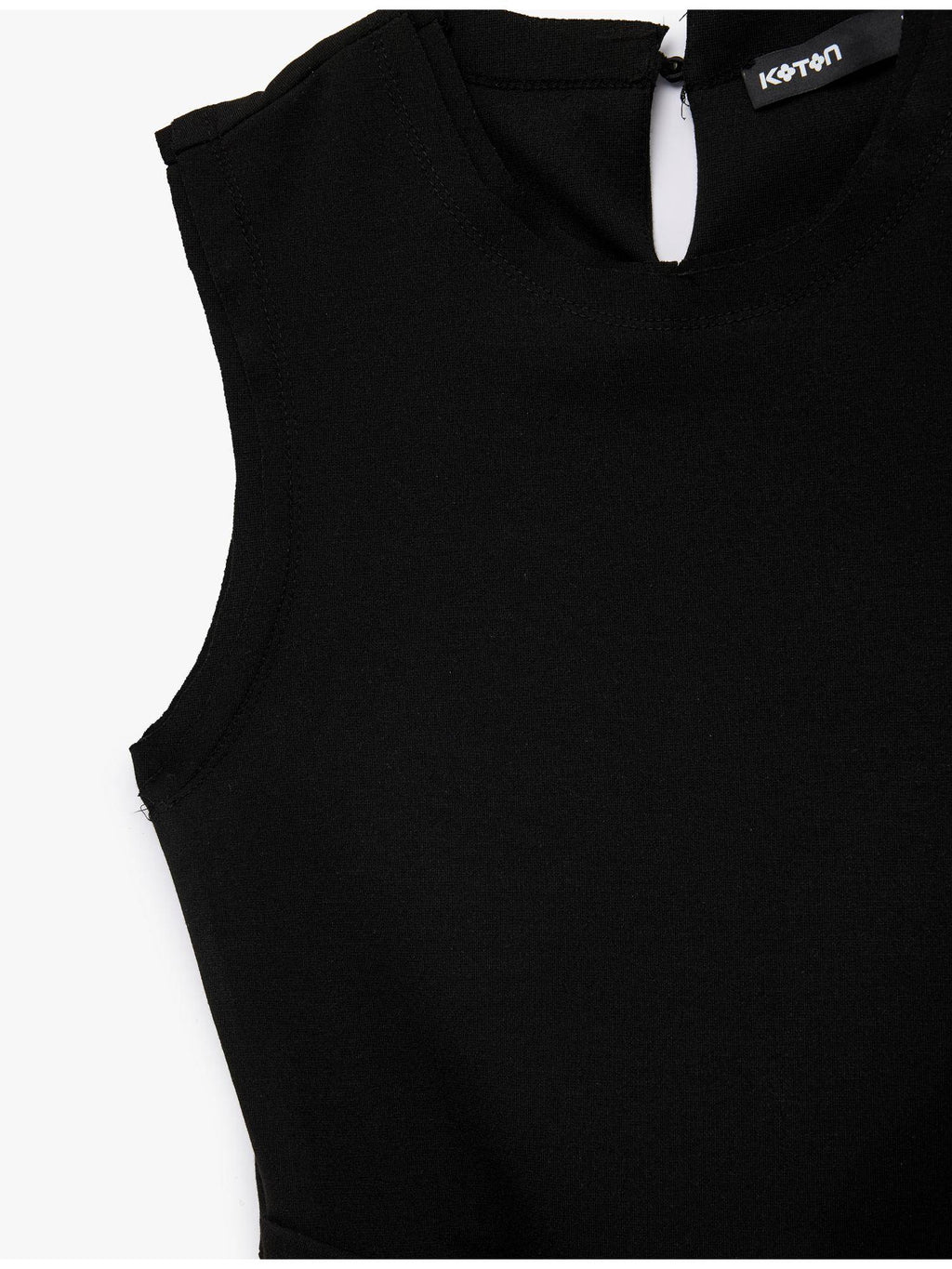 Womens Black Belted Peplum Top | pt51 - view 7