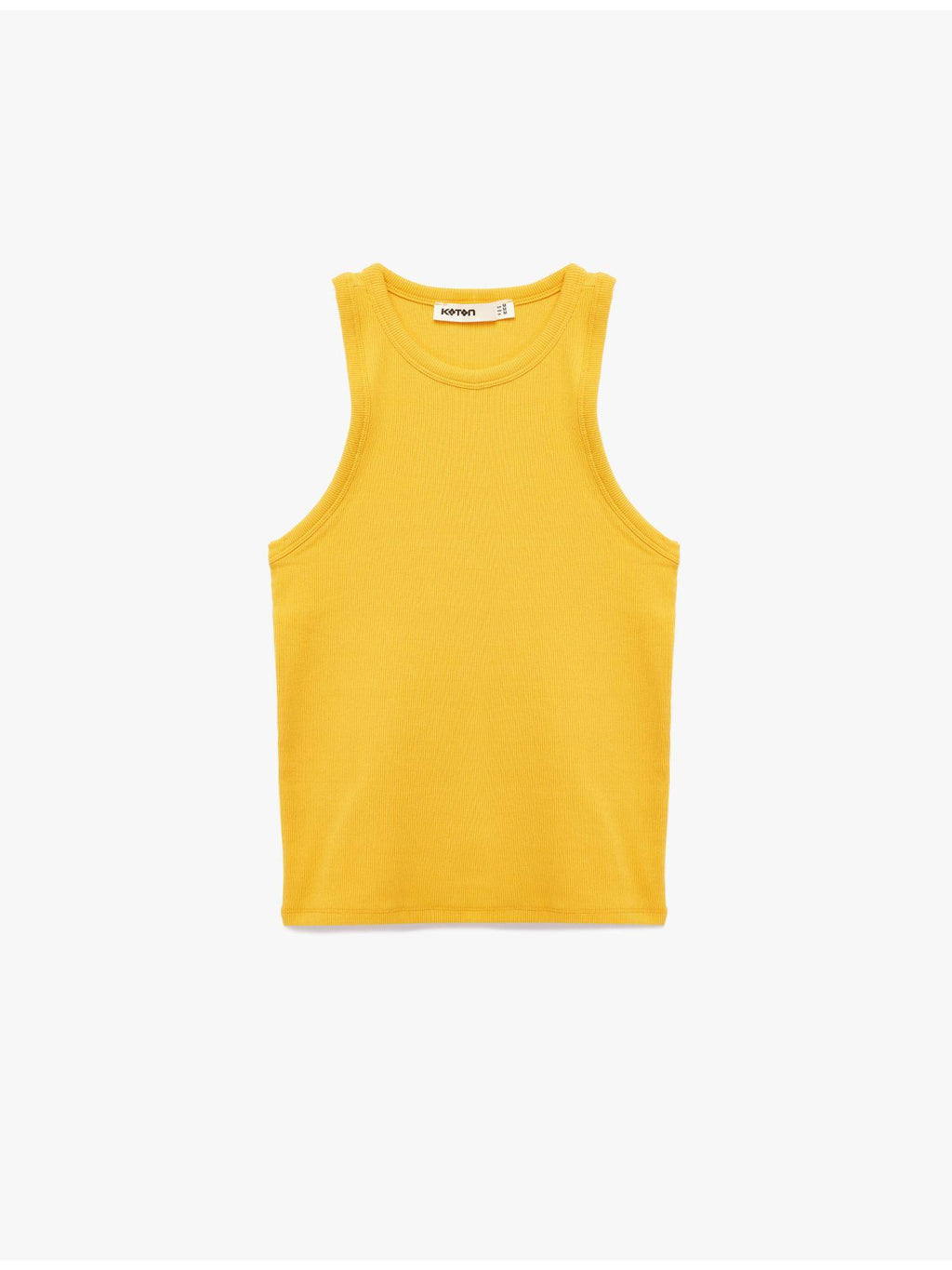 Womens Yellow Cotton Ribbed Tank Top | TT98 - view 2