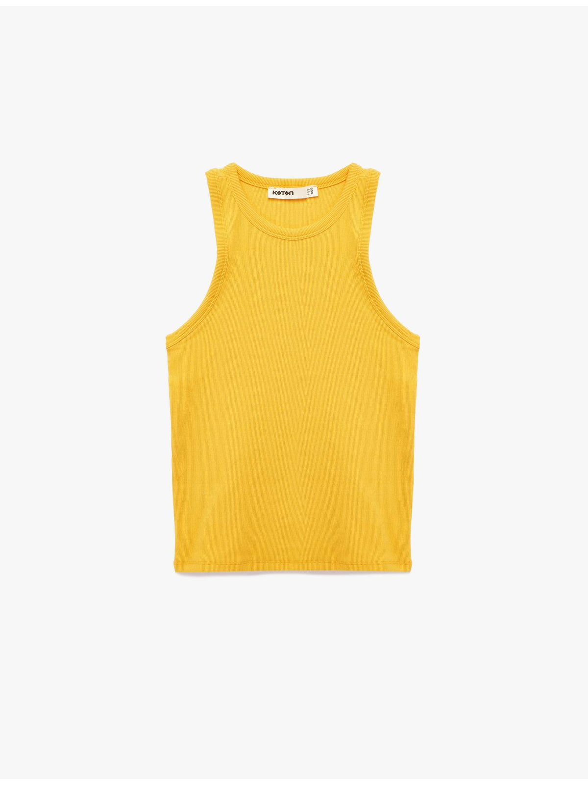 Womens Yellow Cotton Ribbed Tank Top | TT98 - view 2