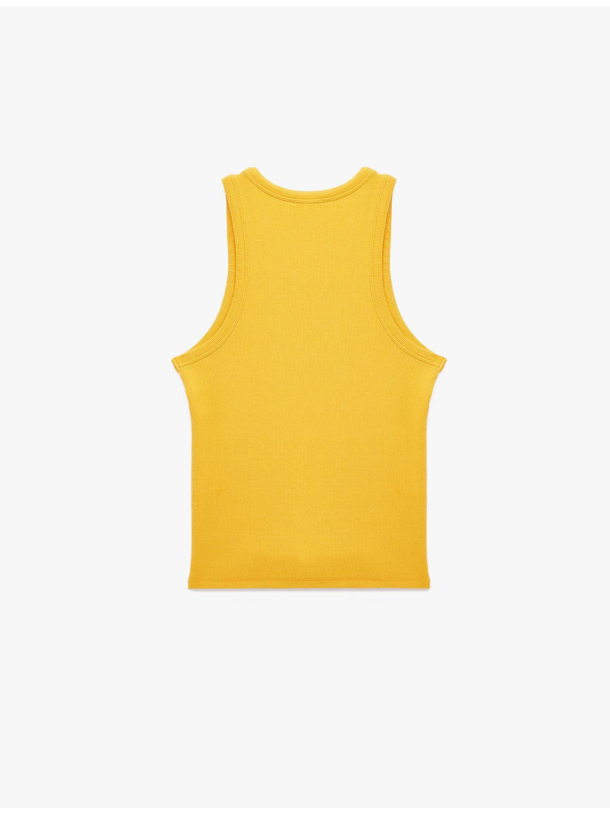 Womens Yellow Cotton Ribbed Tank Top | TT98 - view 4