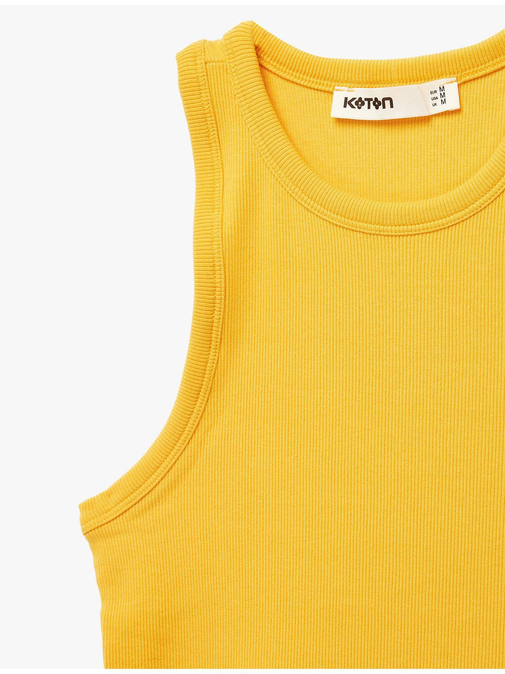 Womens Yellow Cotton Ribbed Tank Top | TT98 - view 5