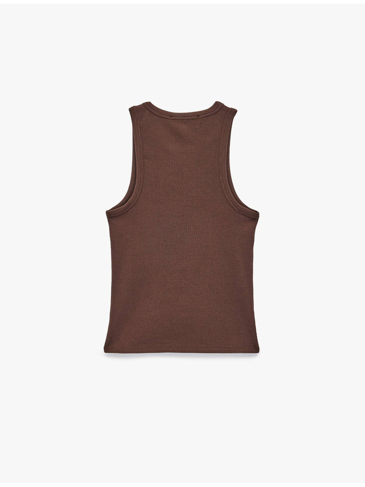 Womens Brown Cotton Ribbed Tank Top | TT98 - view 2