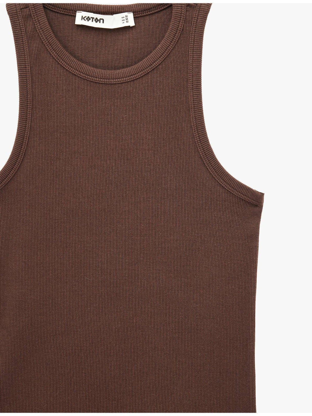 Womens Brown Cotton Ribbed Tank Top | TT98 - view 4