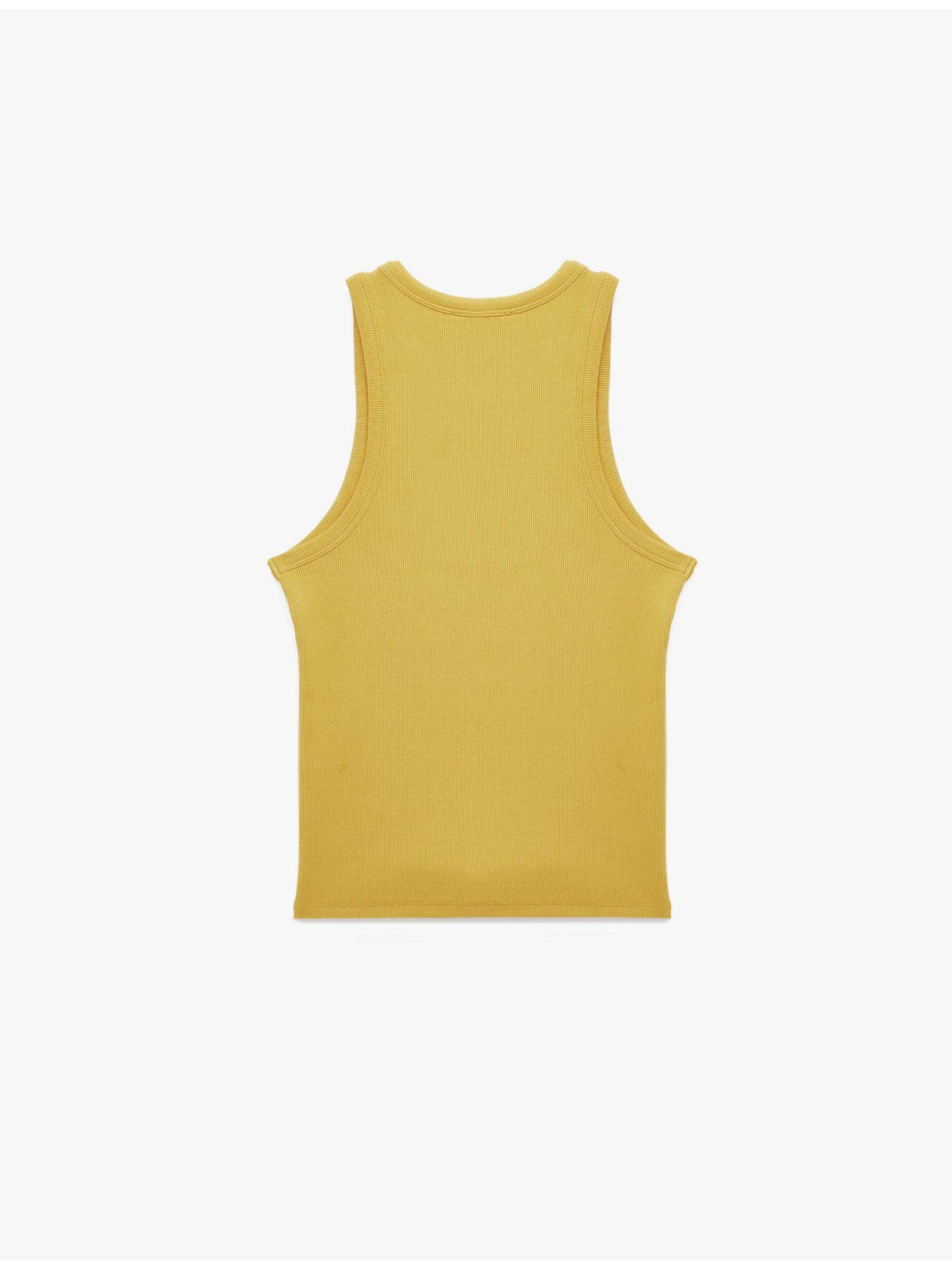 Womens Khaki Cotton Ribbed Tank Top | TT98 - view 4
