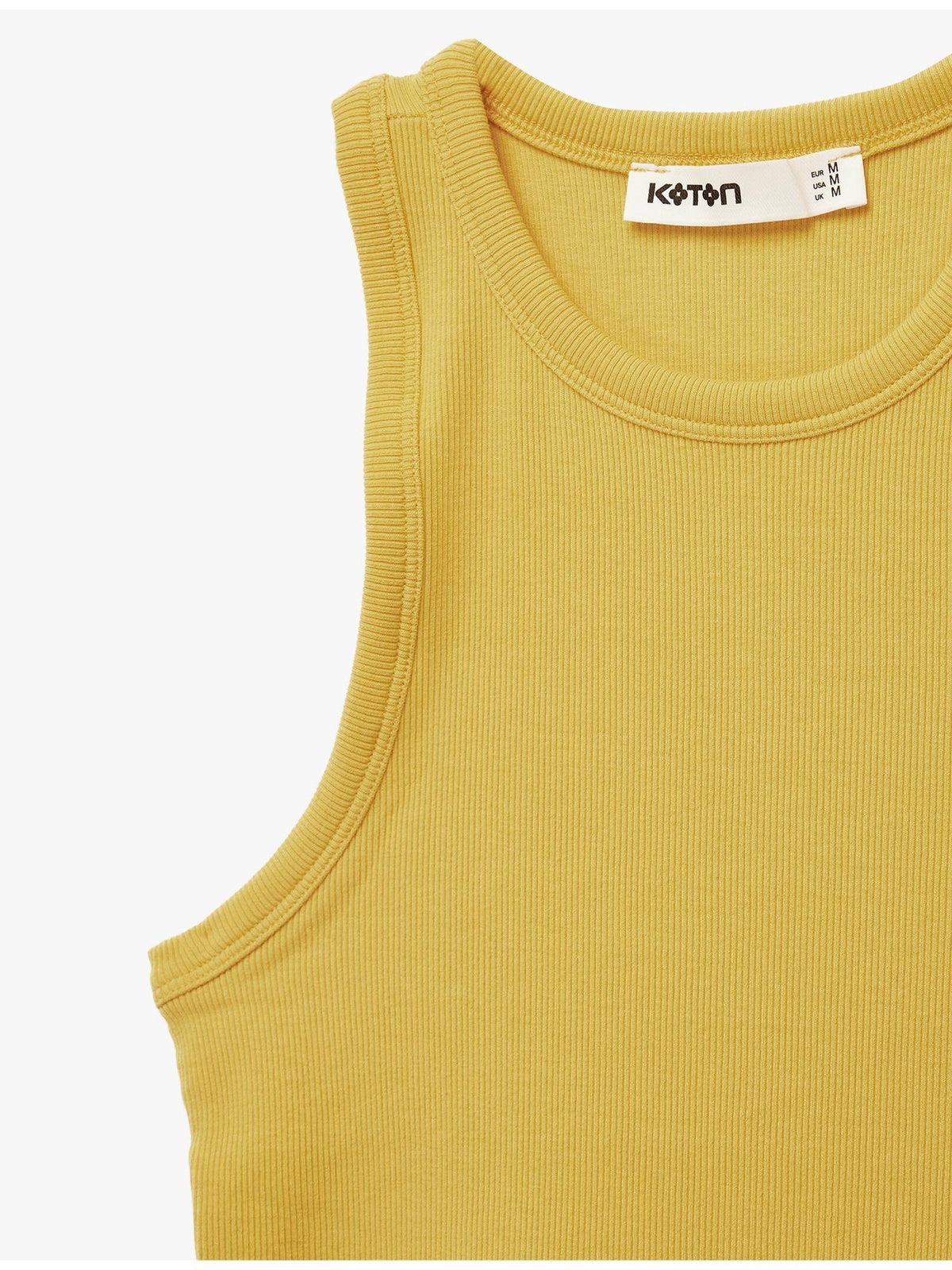 Womens Khaki Cotton Ribbed Tank Top | TT98 - view 5
