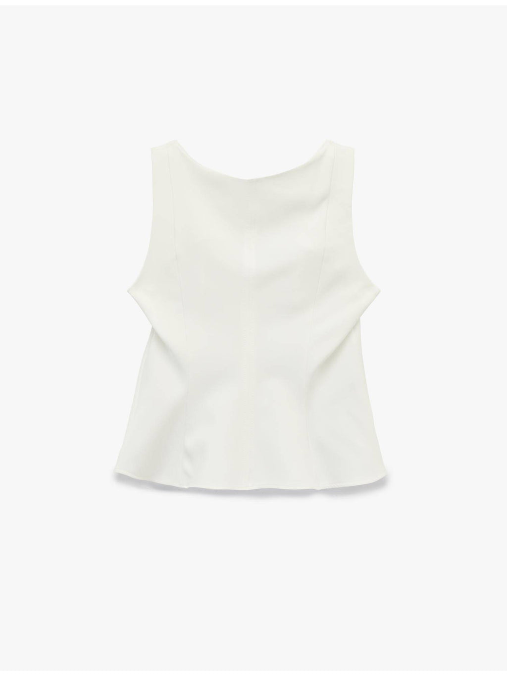 Womens White Sleeveless Peplum Top | pt51 - view 2