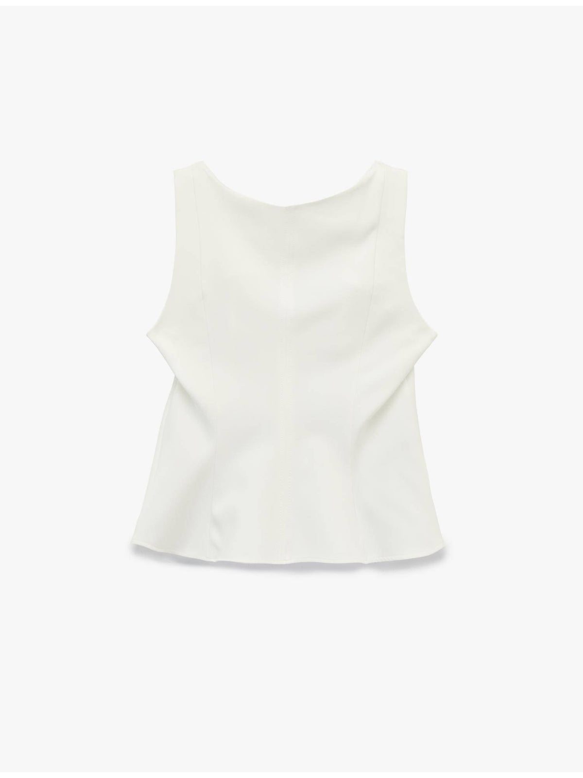 Womens White Sleeveless Peplum Top | pt51 - view 2