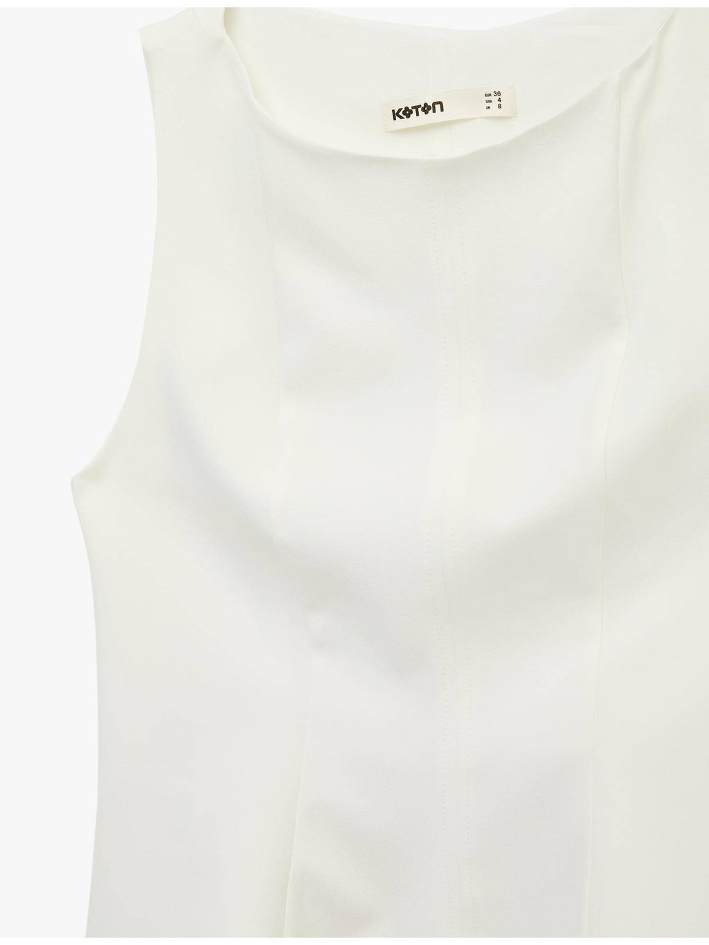 Womens White Sleeveless Peplum Top | pt51 - view 4