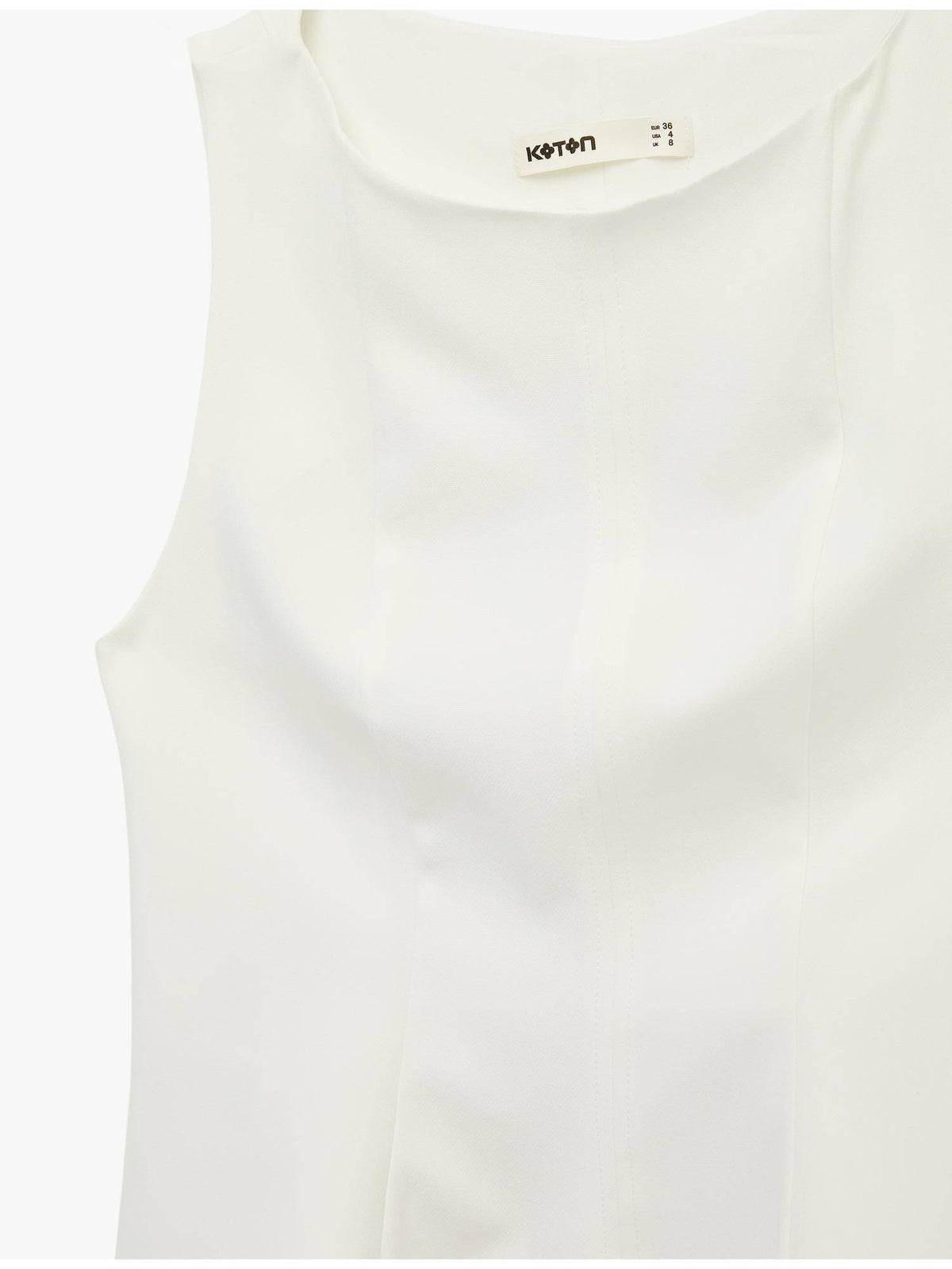 Womens White Sleeveless Peplum Top | pt51 - view 4