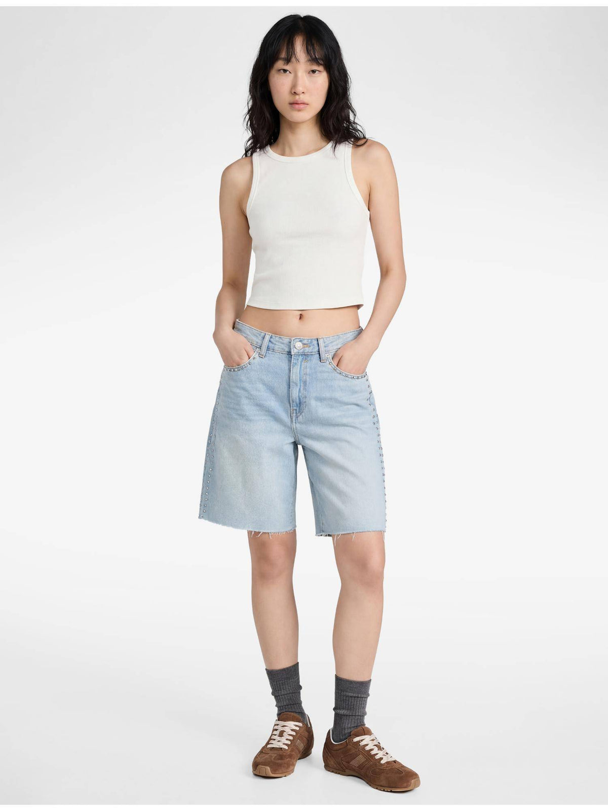 Womens White Sleeveless Tank Top | TT98 - view 2