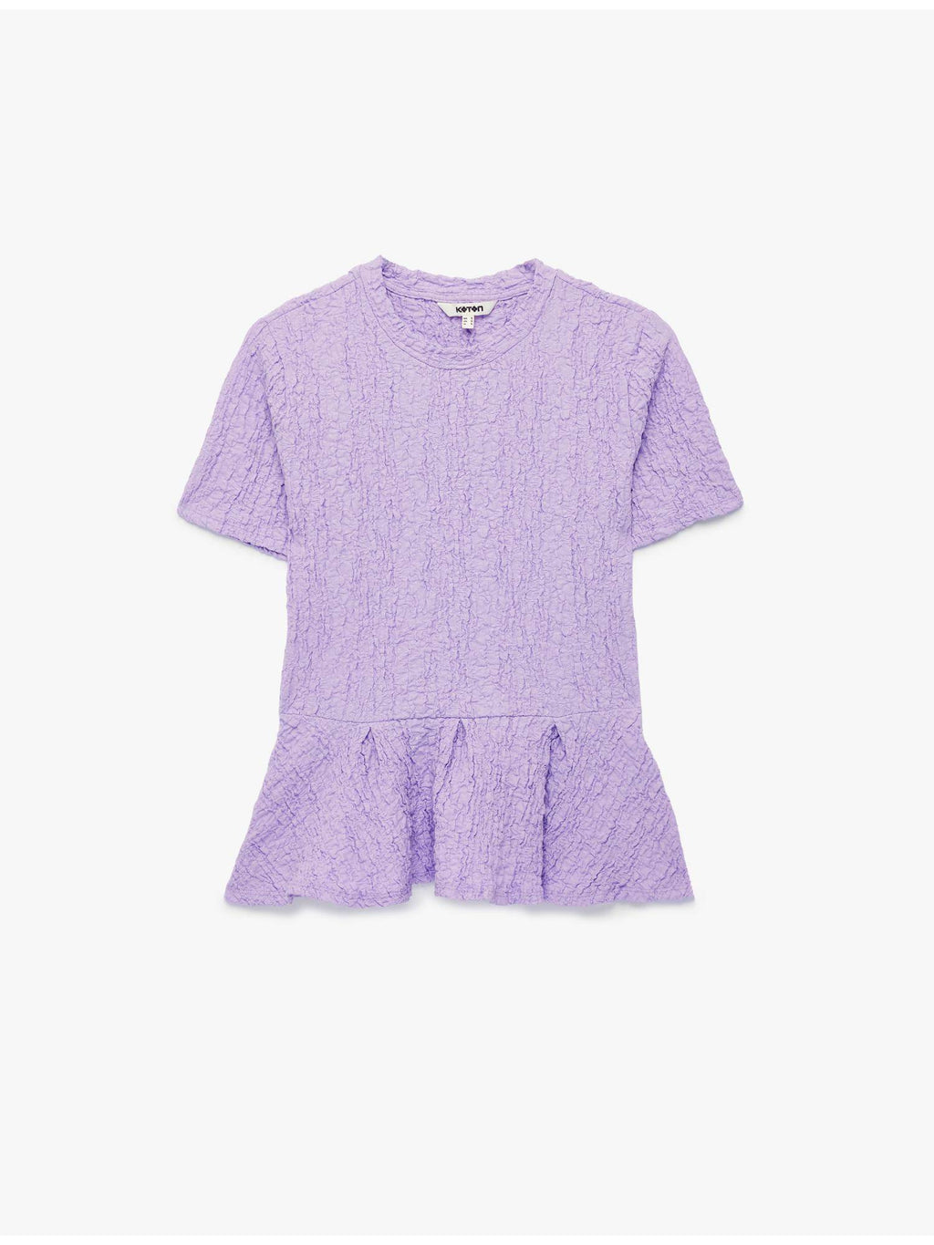 Womens Purple Textured Peplum Top | pt51 - view 4