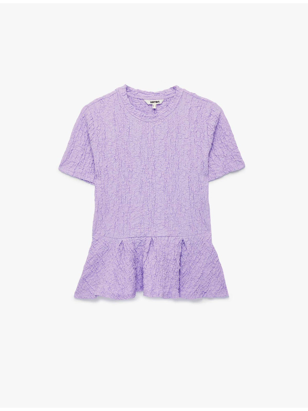 Womens Purple Textured Peplum Top | pt51 - view 4