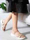 Beige Hook & Loop Women Casual Sandals | SD89 - view 1