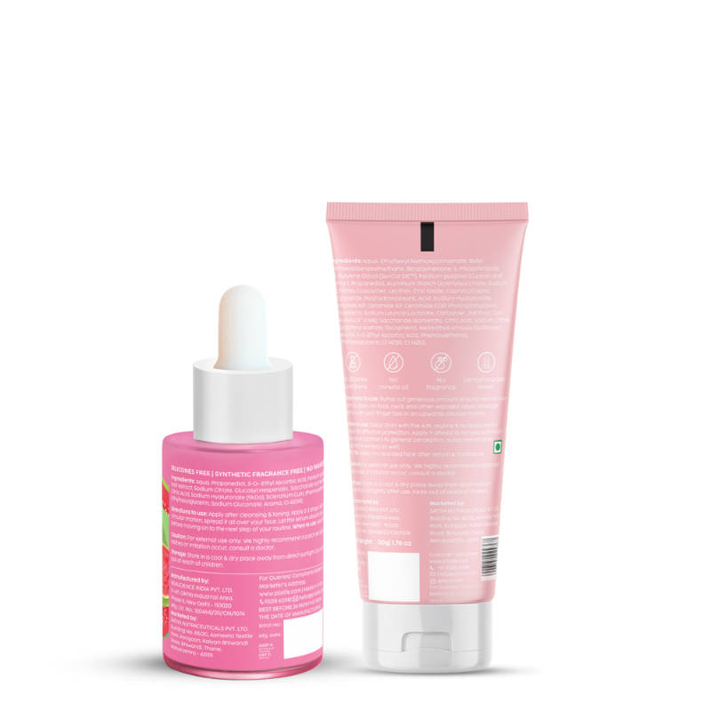 SPF 50+ Guava Glow Sunscreen & 10% Vitamin C Face Serum Combo, Glowing Skin With Ceramides | PL1 - view 2