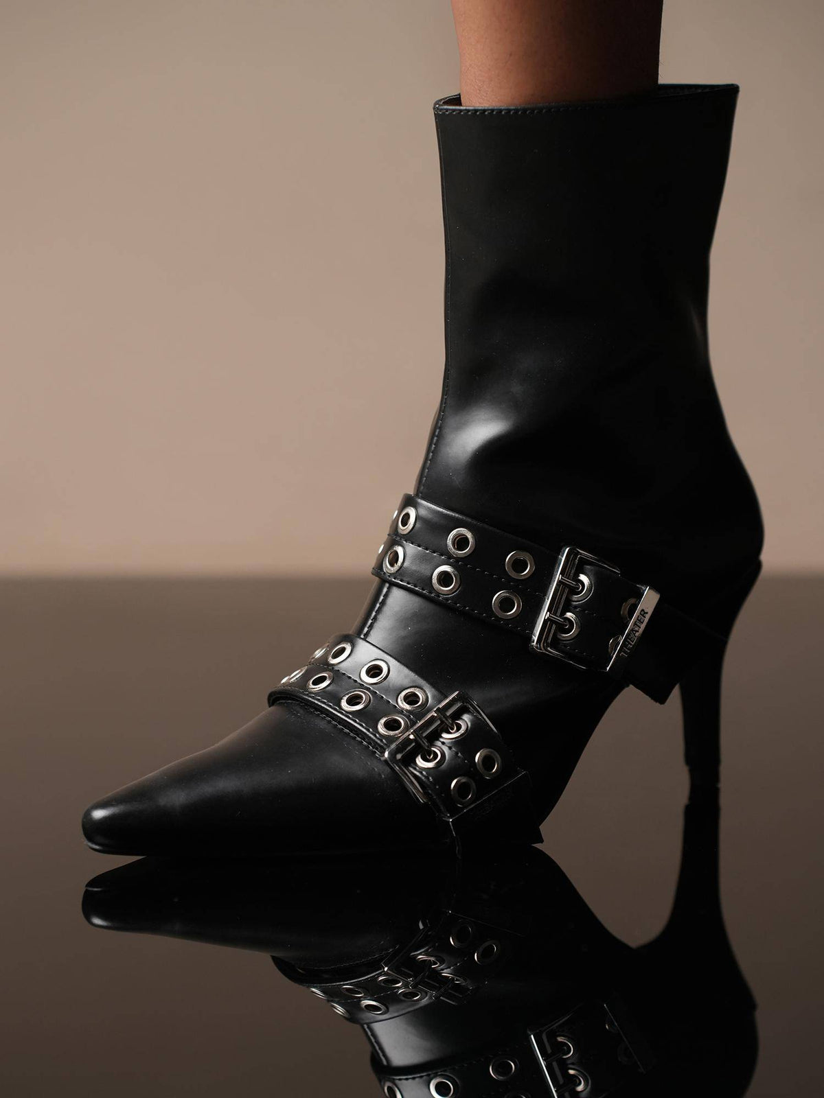 Hearts Black Buckle Detail Ankle Casual Boots for Women | BT61 - view 1