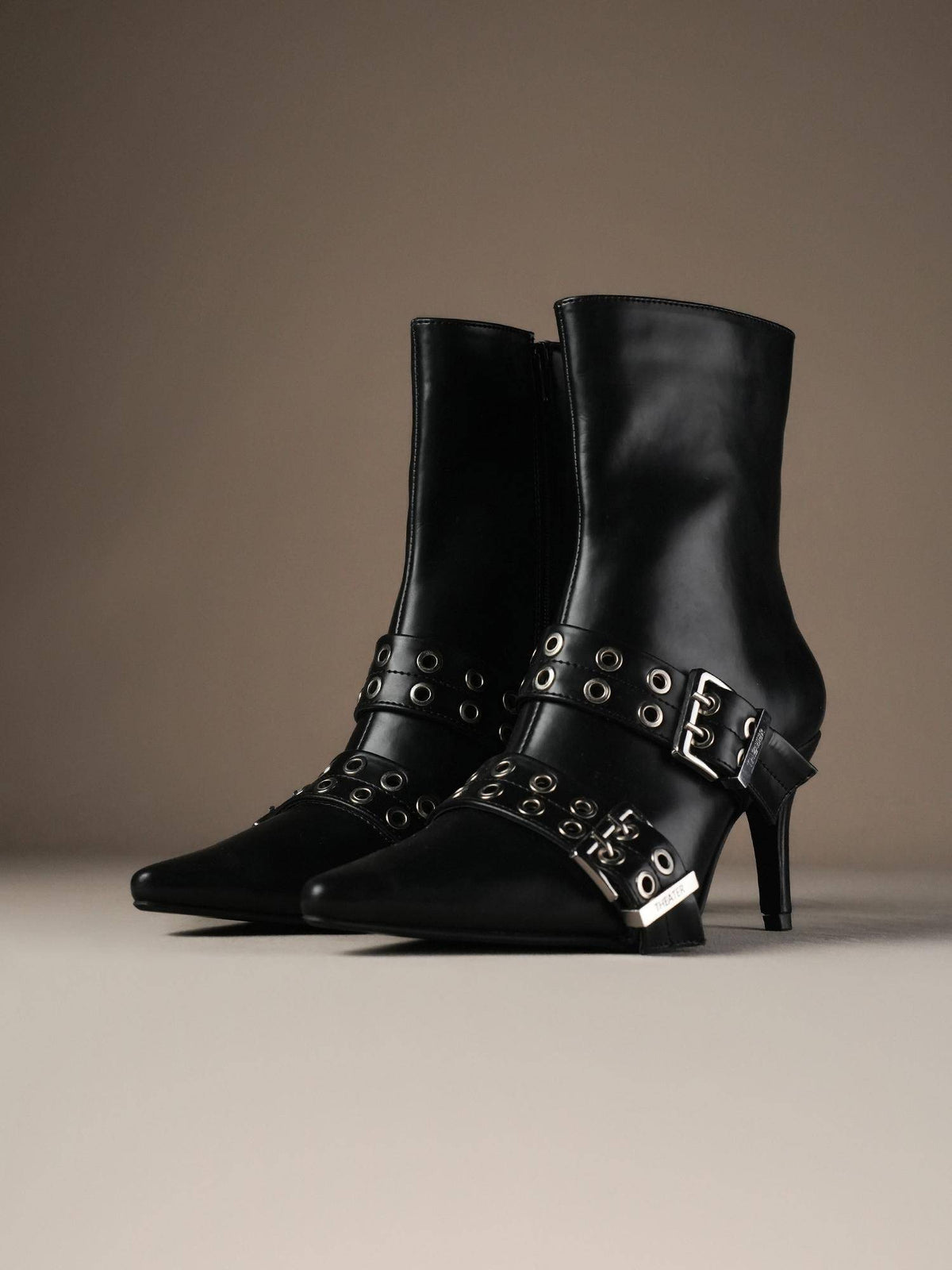 Hearts Black Buckle Detail Ankle Casual Boots for Women | BT61 - view 3
