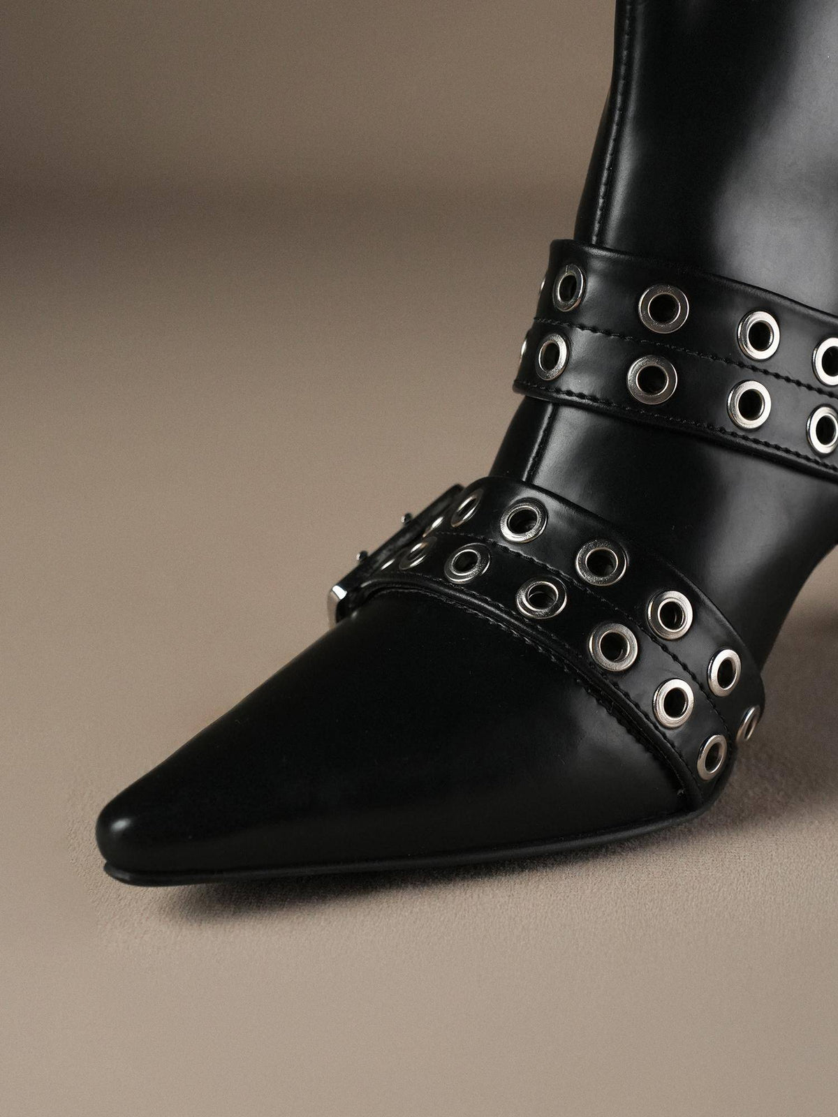 Hearts Black Buckle Detail Ankle Casual Boots for Women | BT61 - view 4