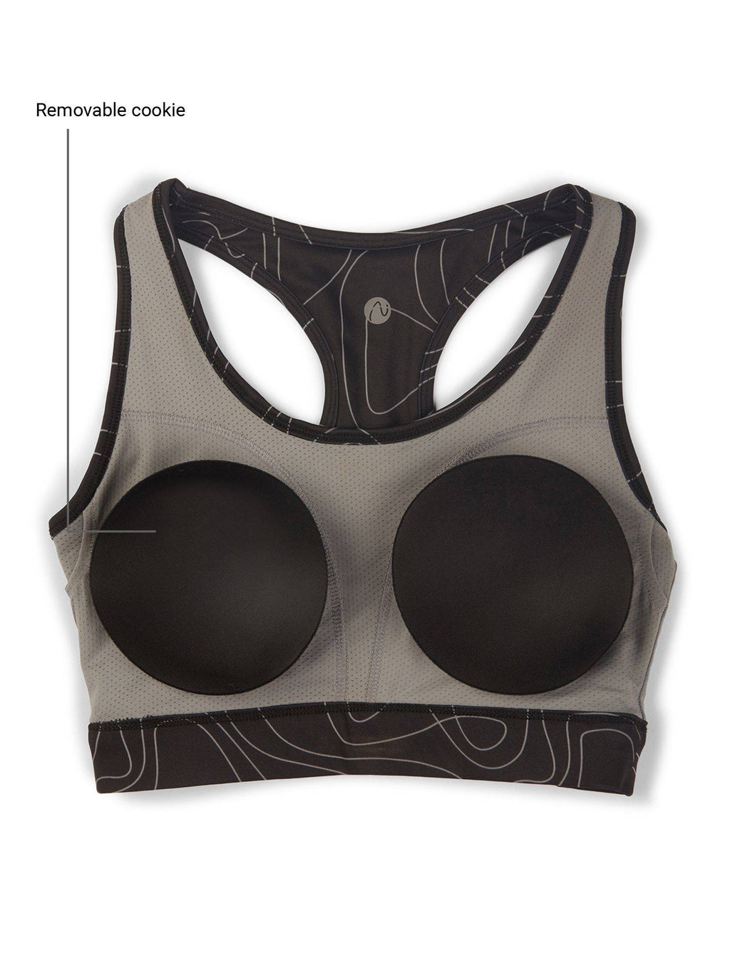 All Day On Trend Sports Bra With Keyhole Back, Doodle Black Print - | sb09 - view 9