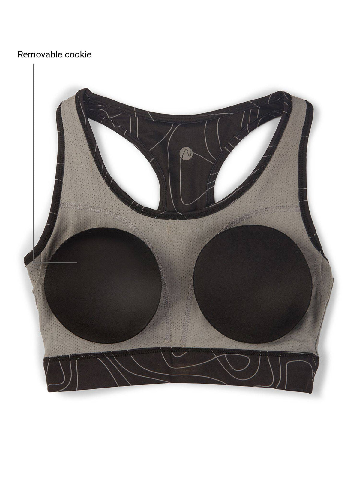 All Day On Trend Sports Bra With Keyhole Back, Doodle Black Print - | sb09 - view 9