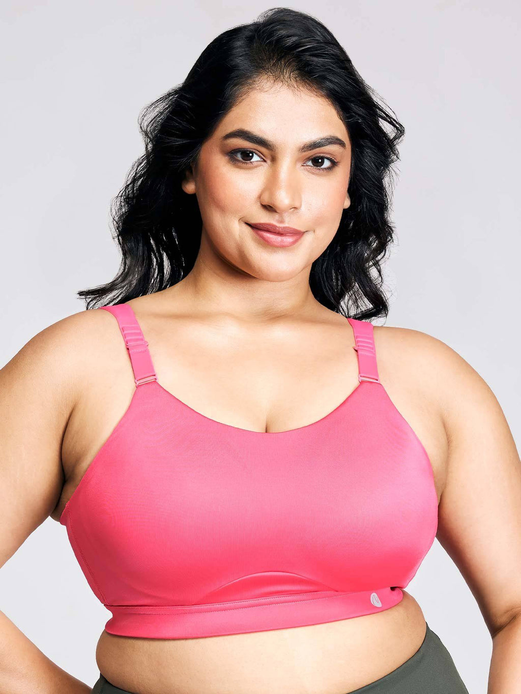 Multiway Adjustable High Impact Bounce Control Padded Sports Bra, Pink - | sb09 - view 4