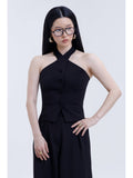 Black Halter Neck Top | HT67 - view 1