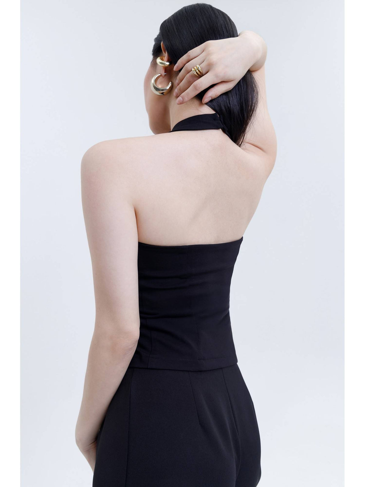 Black Halter Neck Top | HT67 - view 4