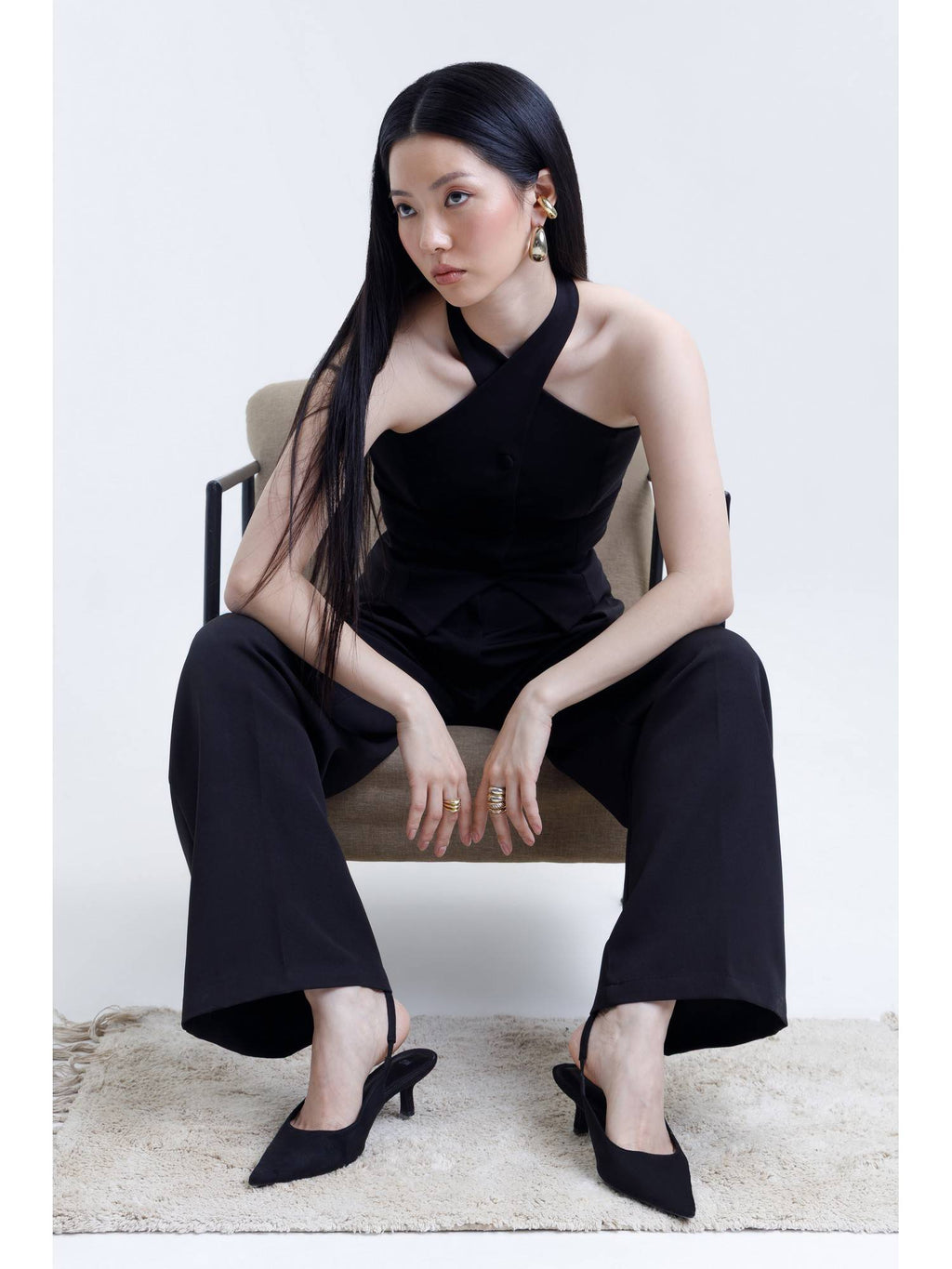 Black Halter Neck Top | HT67 - view 6