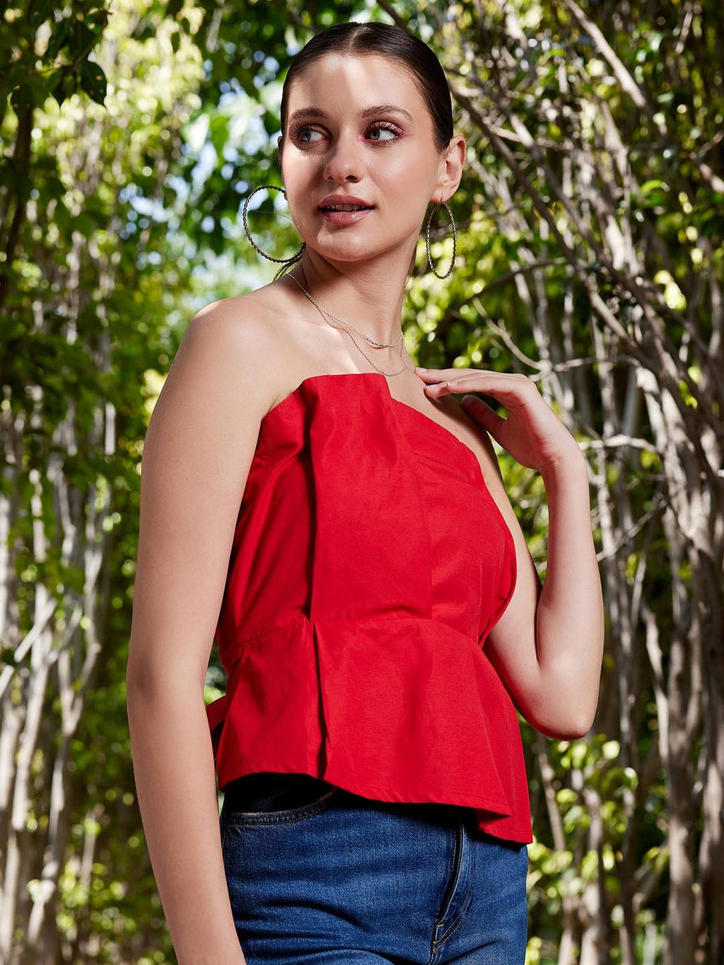 Red Strapless Top | TT90 - view 2