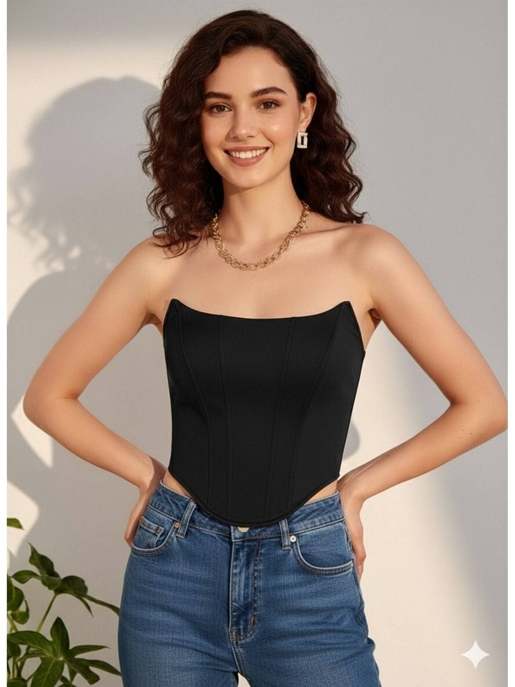 Solid Corset Brown Top | TT90 - view 11