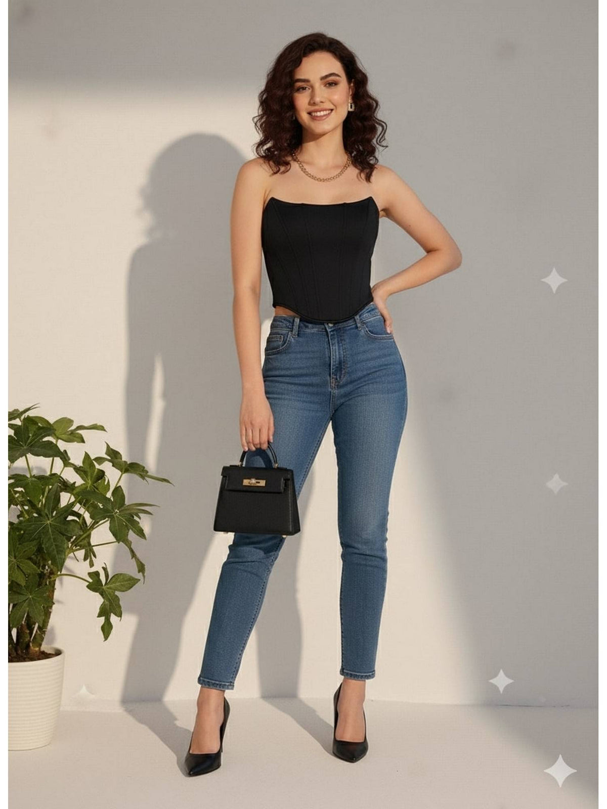 Solid Corset Brown Top | TT90 - view 14
