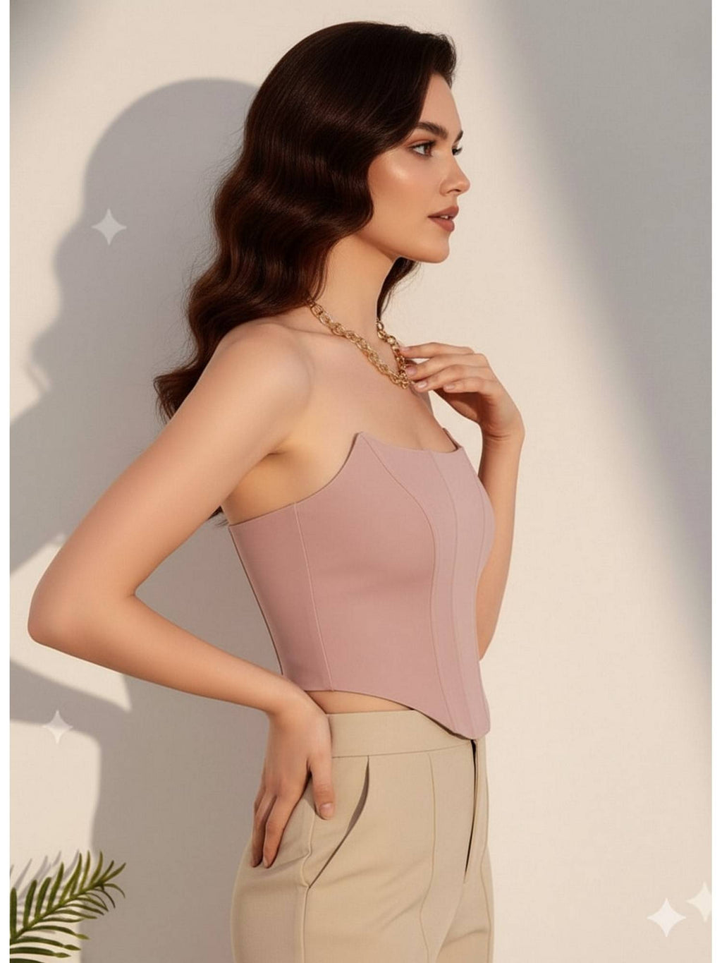 Solid Corset Pink Top | TT90 - view 3