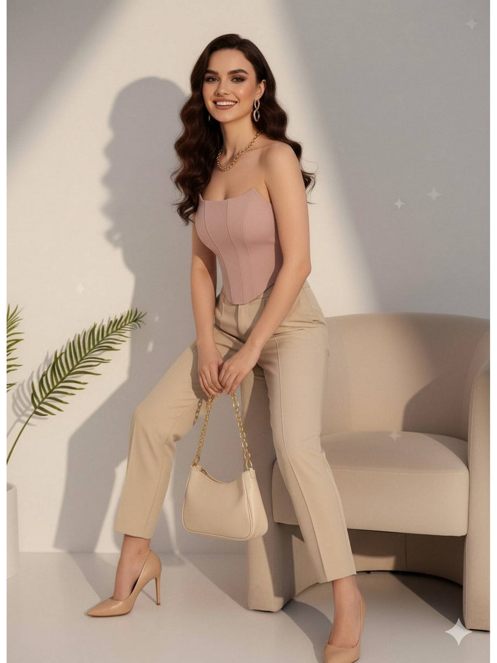 Solid Corset Brown Top | TT90 - view 10