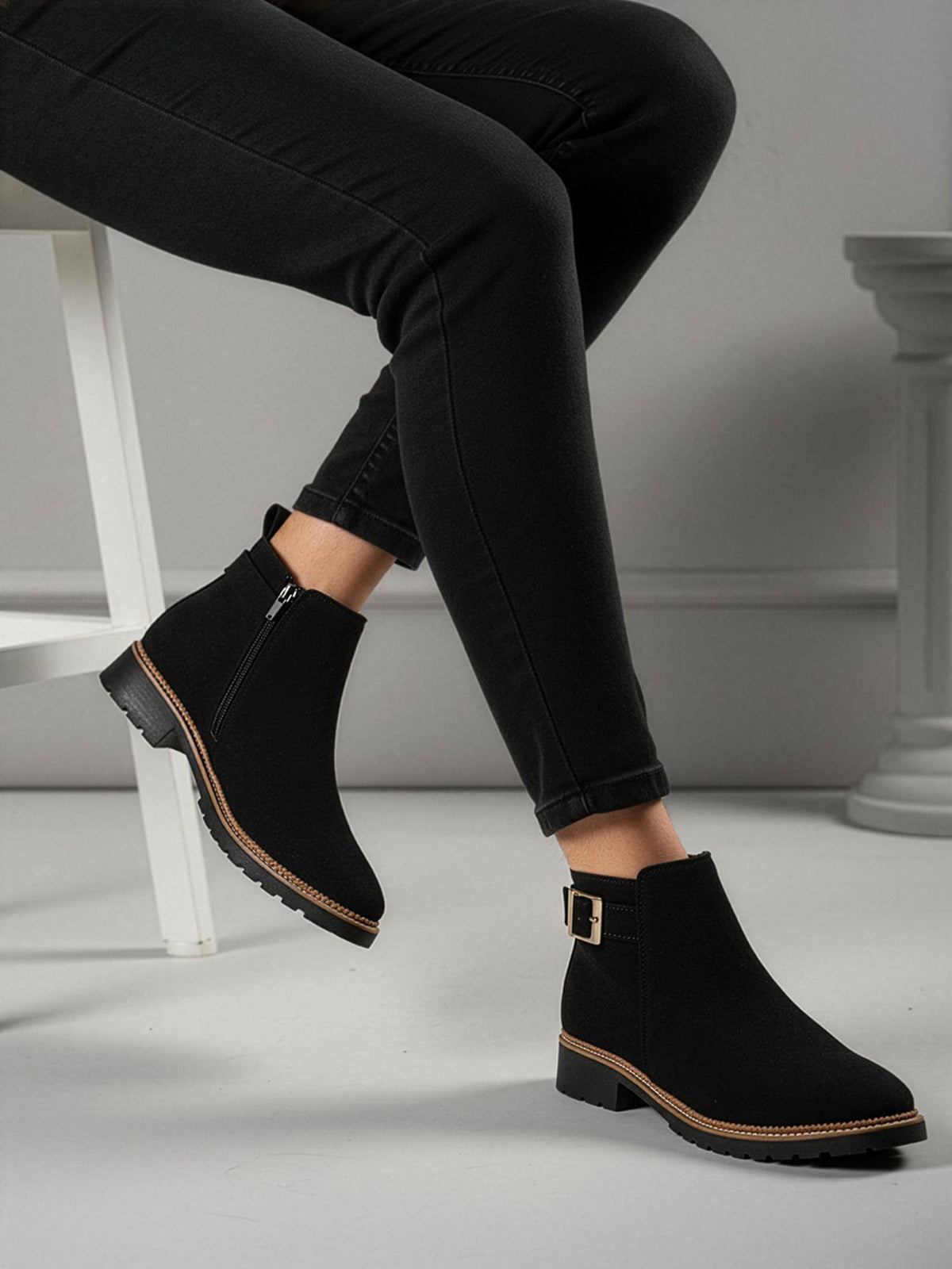 Women Dark Brown Buckled Boots | BT61 - view 10