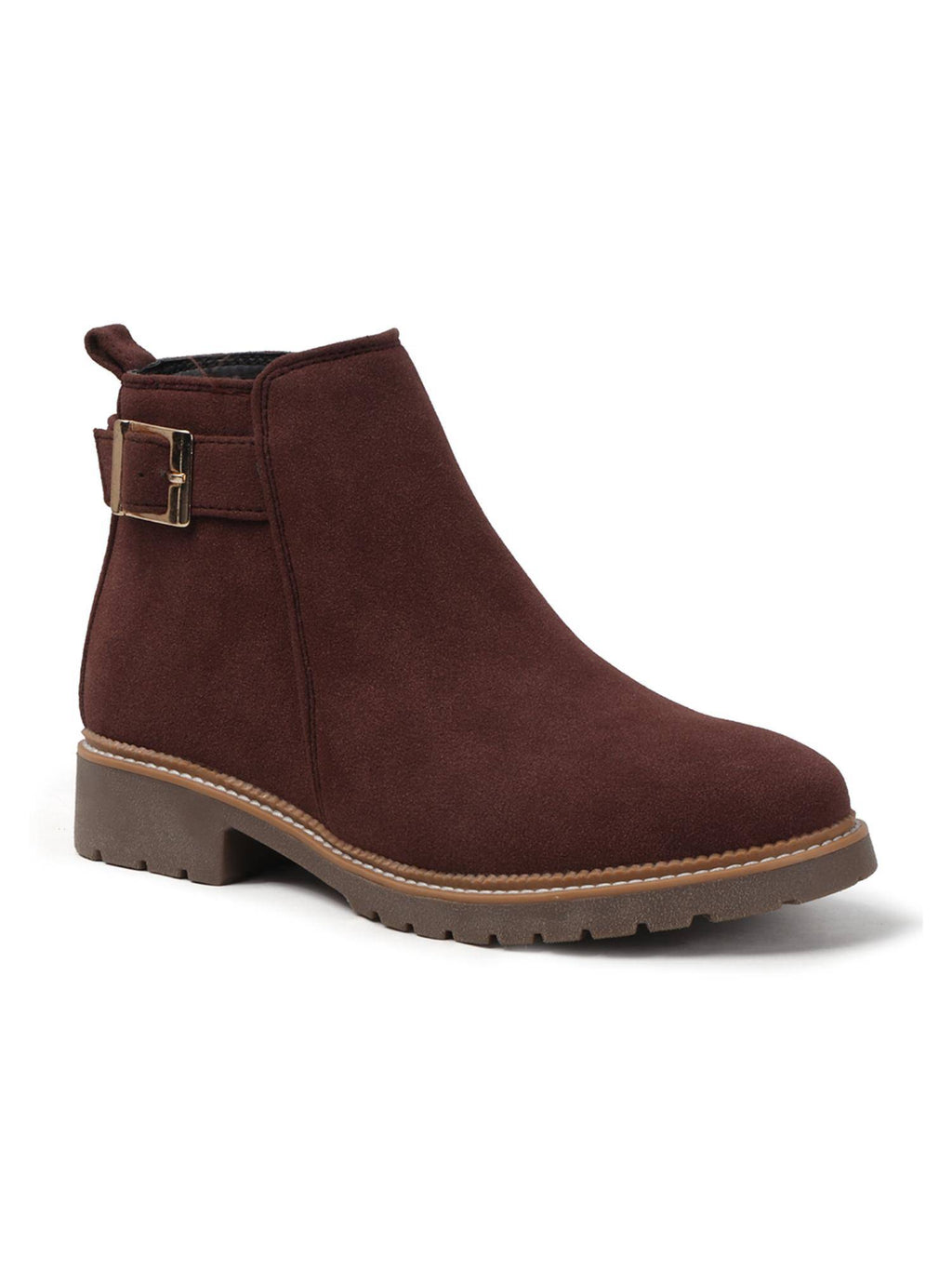 Women Dark Brown Buckled Boots | BT61 - view 4