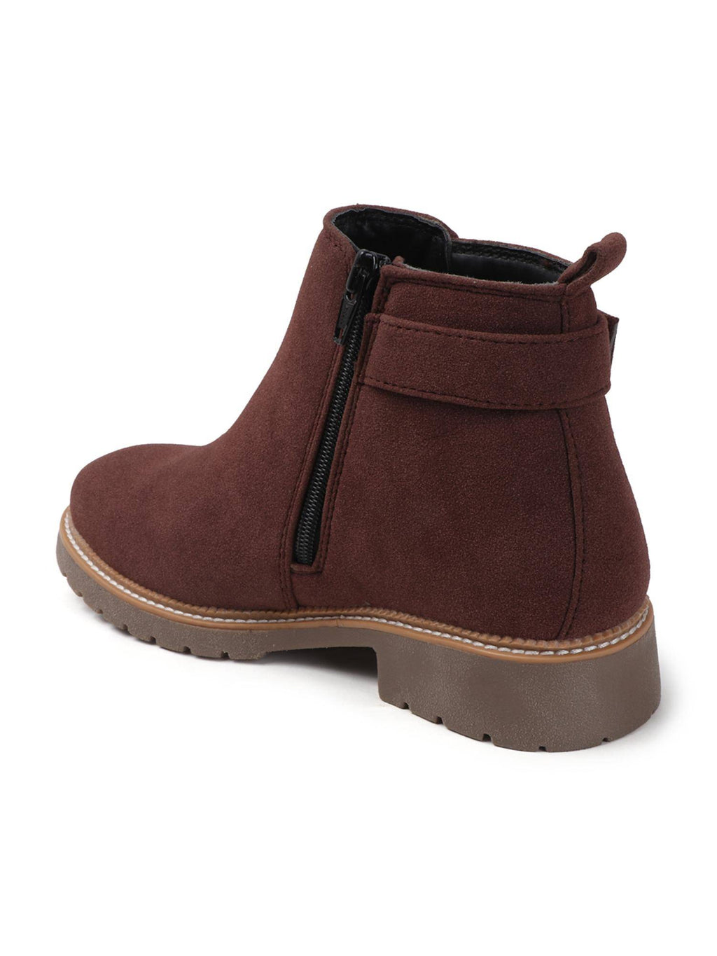 Women Dark Brown Buckled Boots | BT61 - view 5