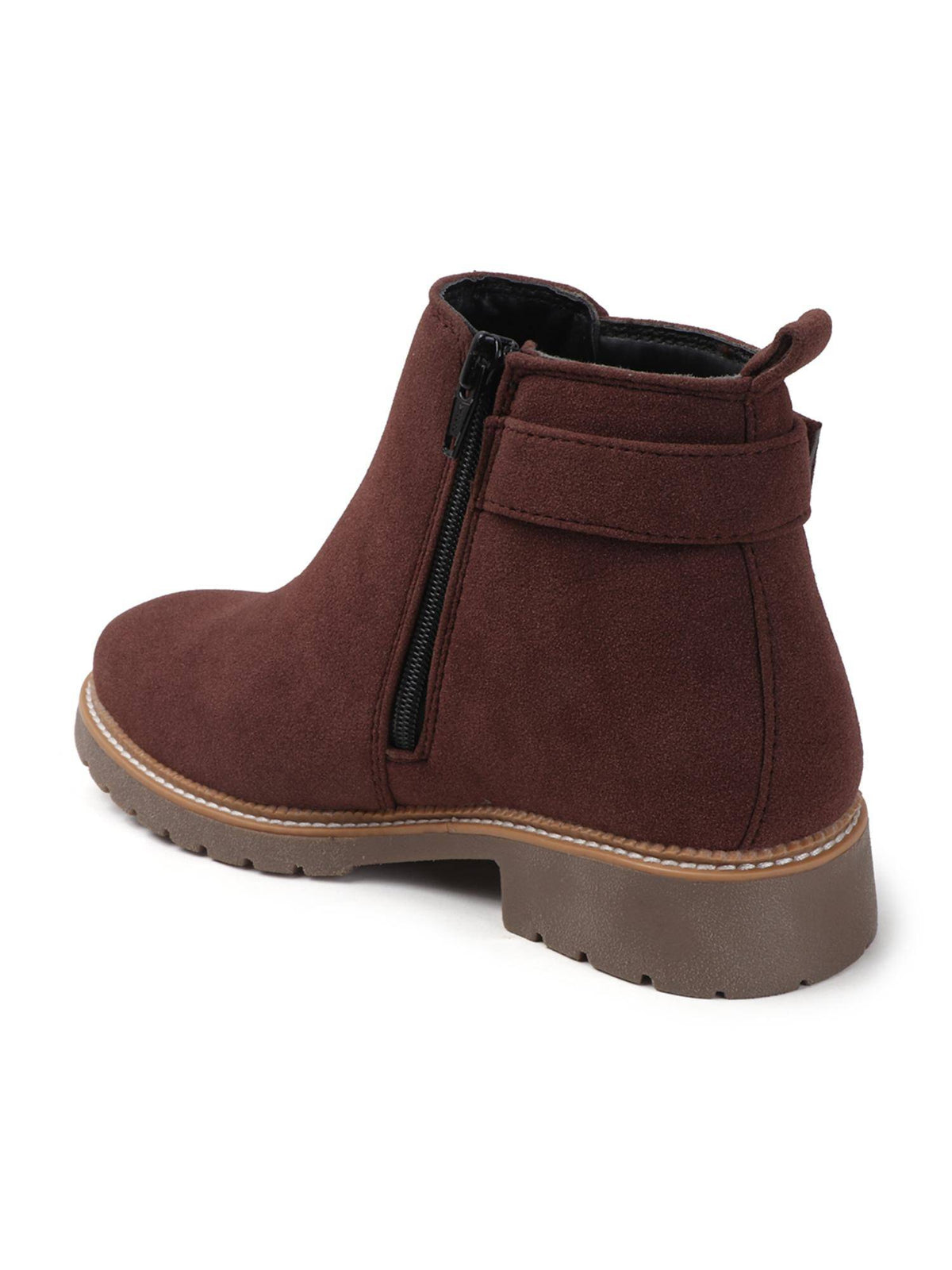 Women Dark Brown Buckled Boots | BT61 - view 5