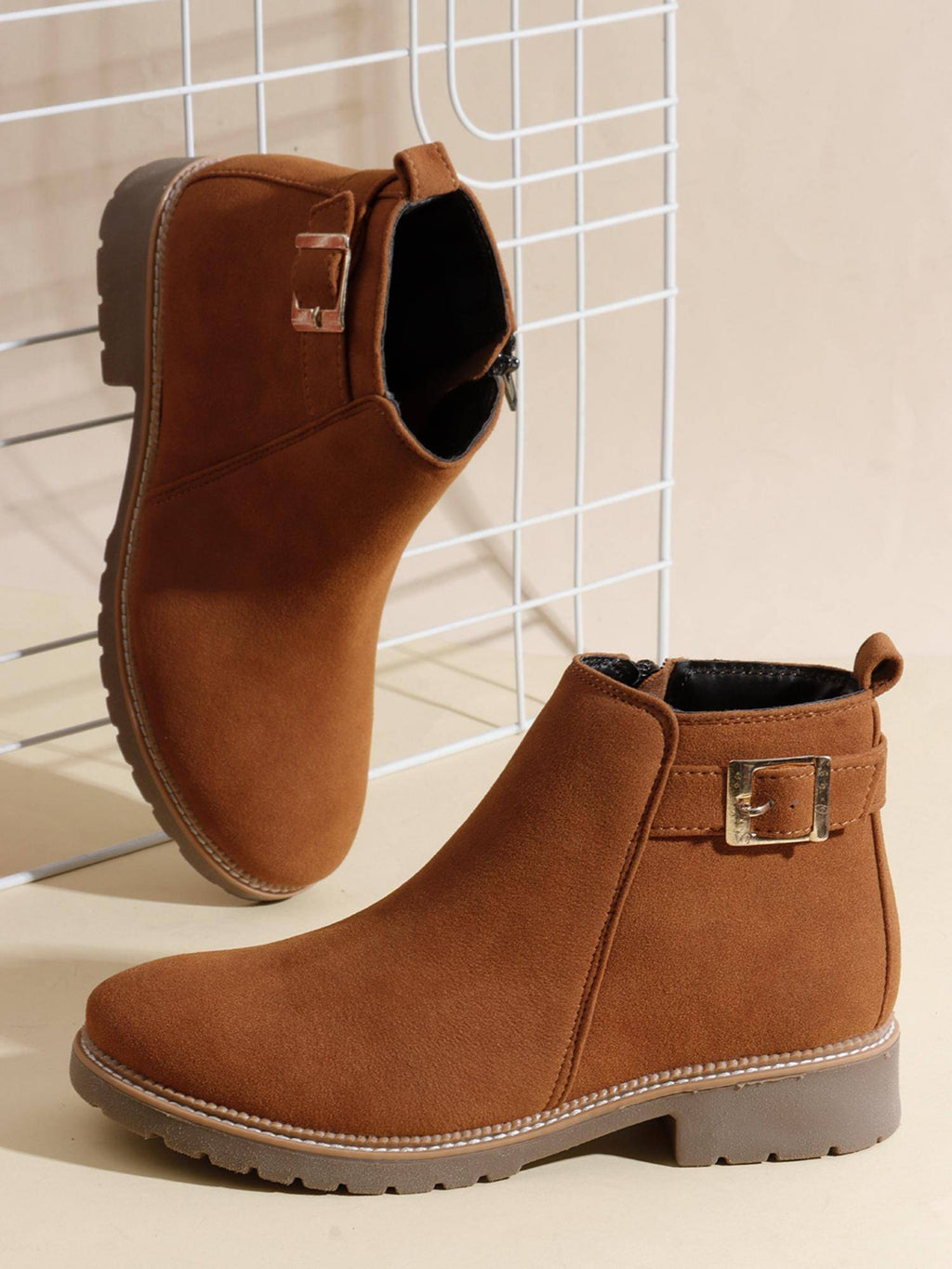 Women Brown Buckled Boots | BT61 - view 3