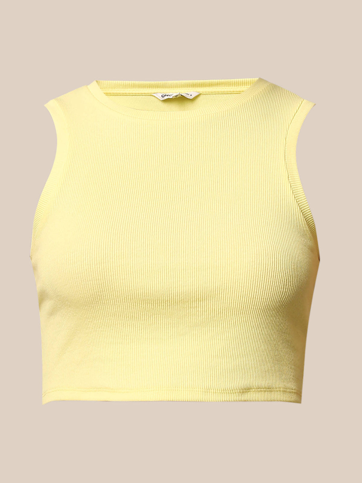 Yellow Ribbed Cropped Tank Top | TT98 - view 6