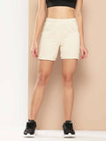 Women Off White Solid Shorts - view 1