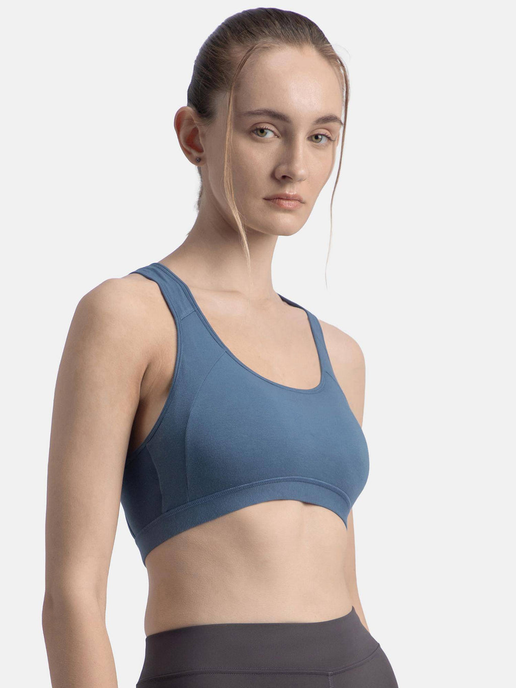1380 Wirefree Padded Cotton Elastane Active Bra - Wine Tasting | sb09 - view 24