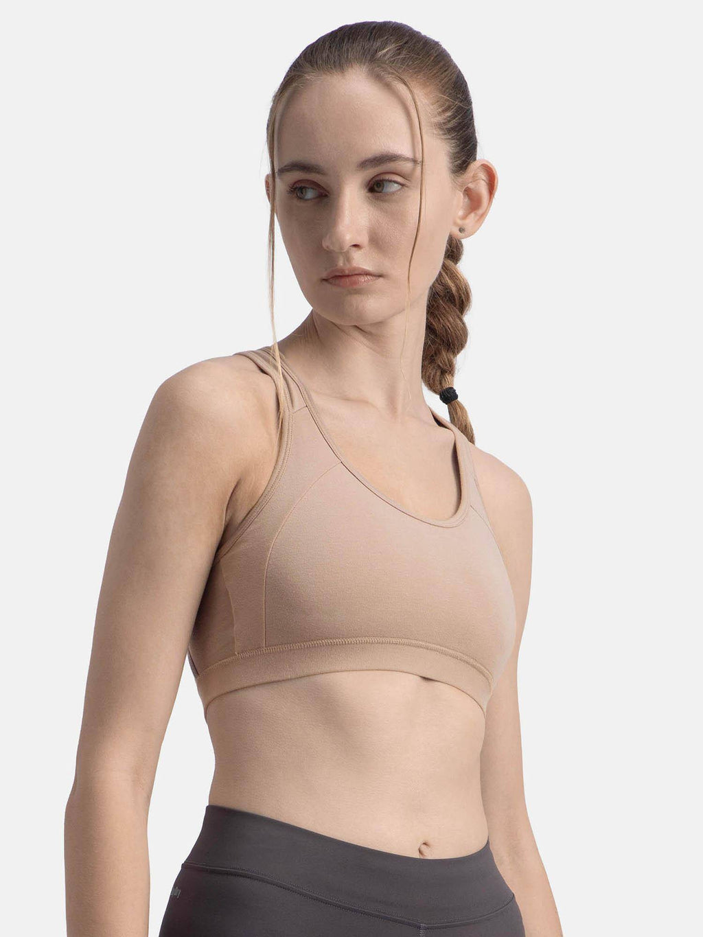1380 Wirefree Padded Cotton Elastane Active Bra - Wine Tasting | sb09 - view 16