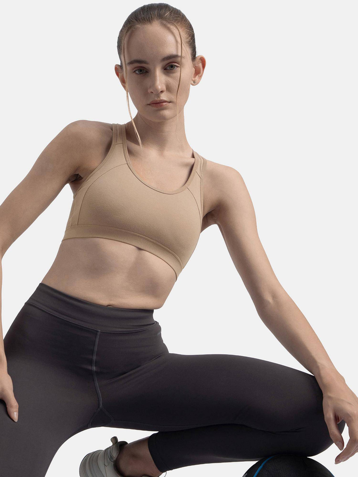 1380 Wirefree Padded Cotton Elastane Active Bra - Black | sb09 - view 26
