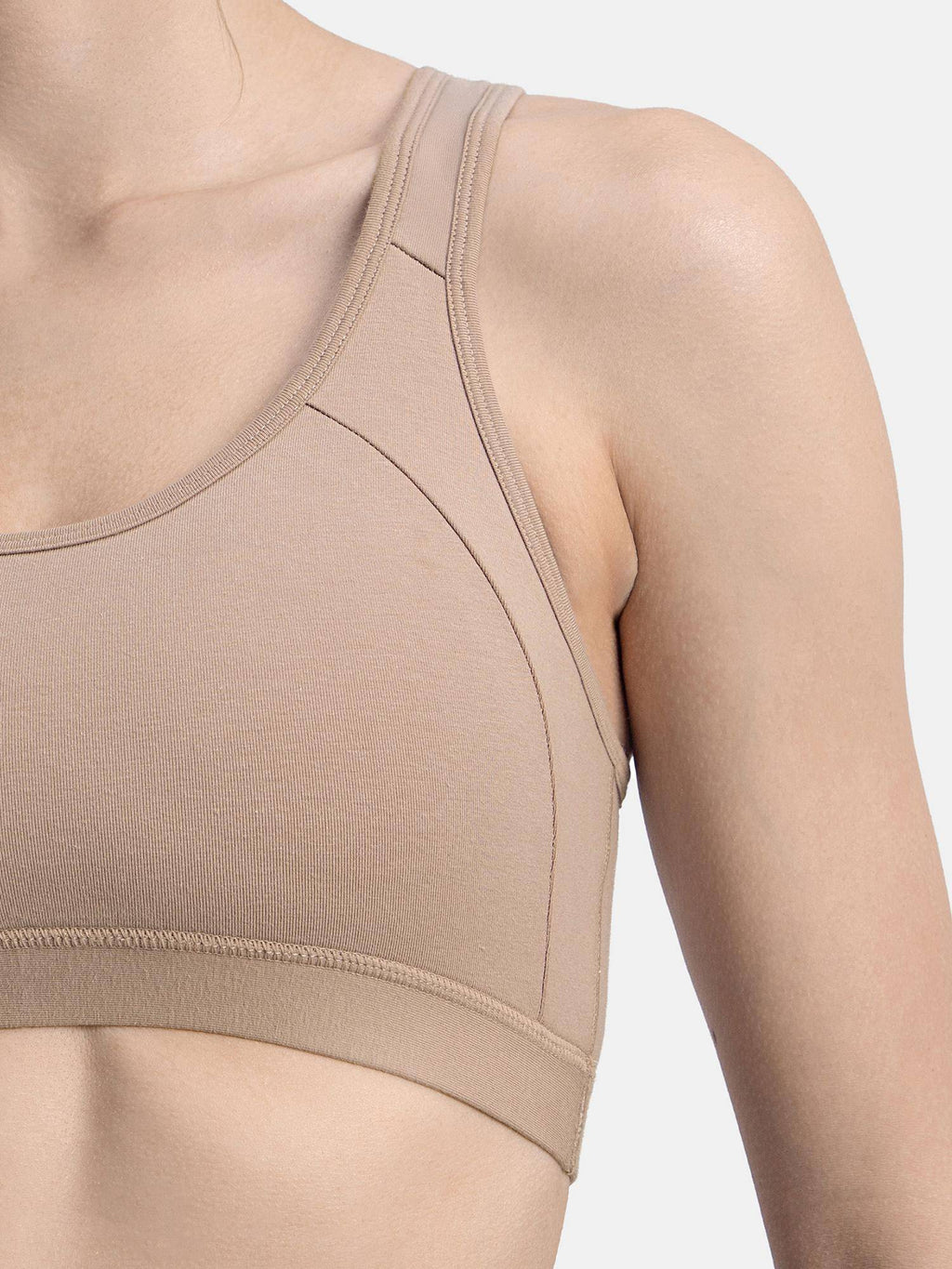 1380 Wirefree Padded Cotton Elastane Active Bra - Black | sb09 - view 28