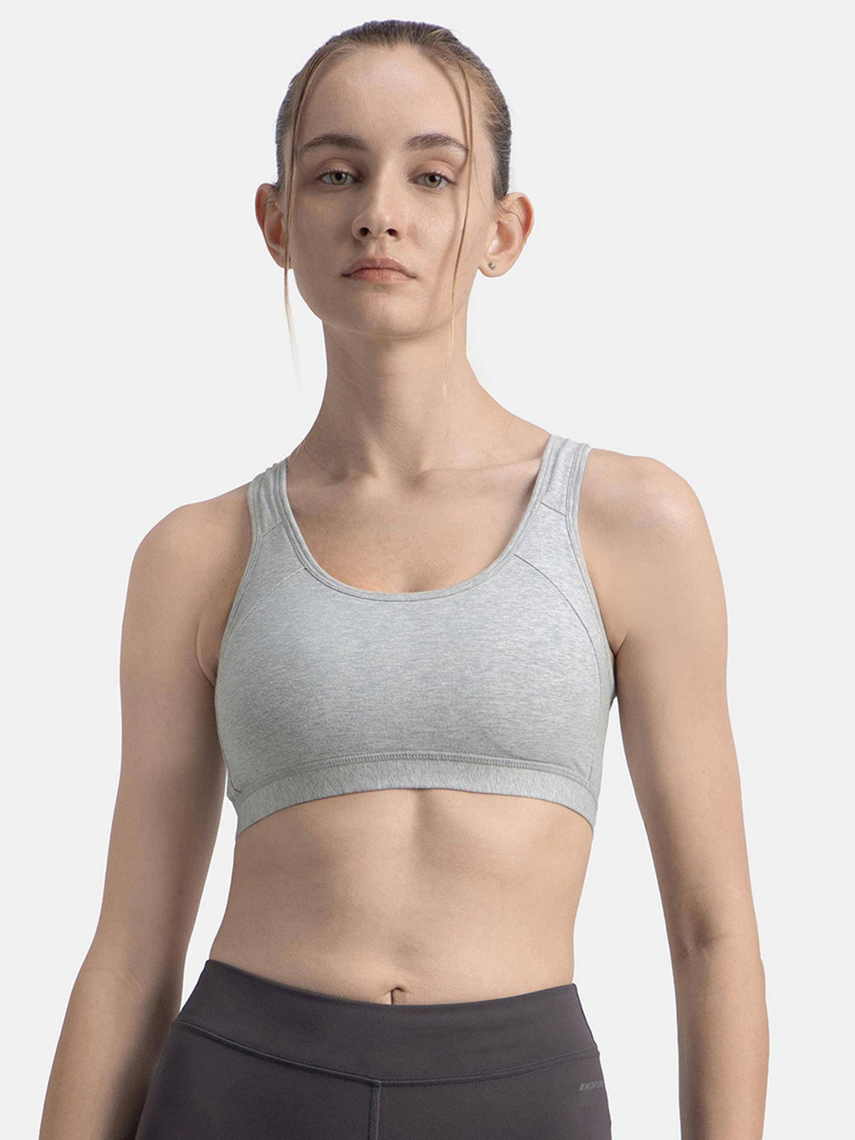 1380 Wirefree Padded Cotton Elastane Active Bra - Black | sb09 - view 38
