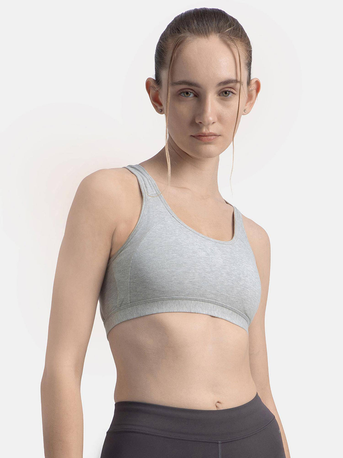 1380 Wirefree Padded Cotton Elastane Active Bra - Black | sb09 - view 39