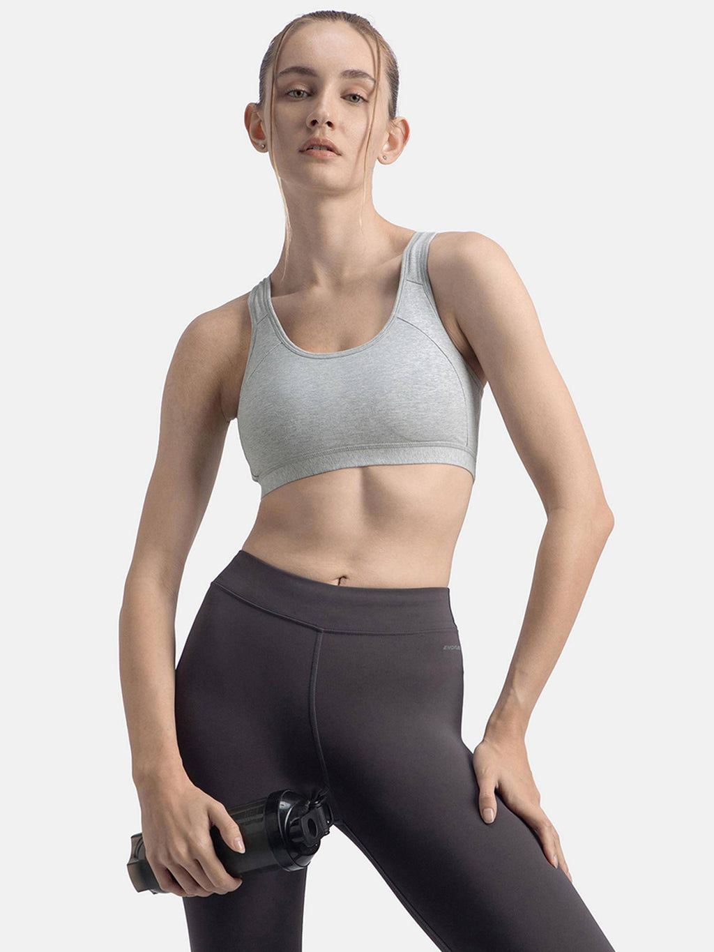 1380 Wirefree Padded Cotton Elastane Active Bra - Wine Tasting | sb09 - view 35